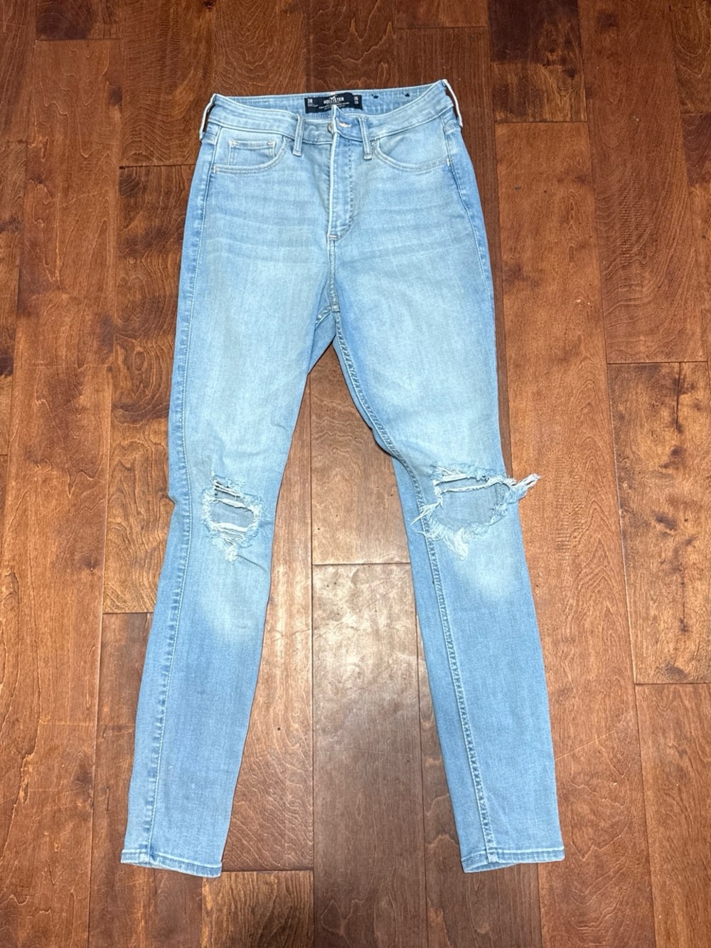 Hollister Light Wash Distressed Skinny Jeans